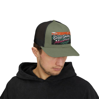Great Smokey Mountains Snapback Trucker Cap