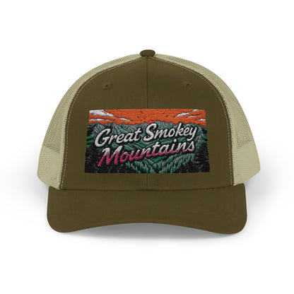 Great Smokey Mountains Snapback Trucker Cap